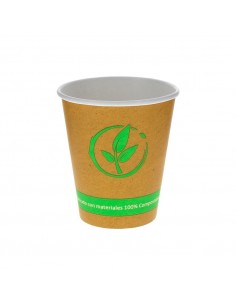 Vasos de cartón ecológicos para café : Dimensiones - S|8cm|177ml|7,5Ø ( 50 uds.)