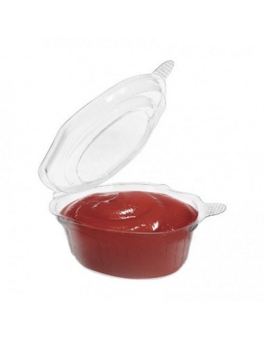Tarrina PP transparente con tapa para salsas 