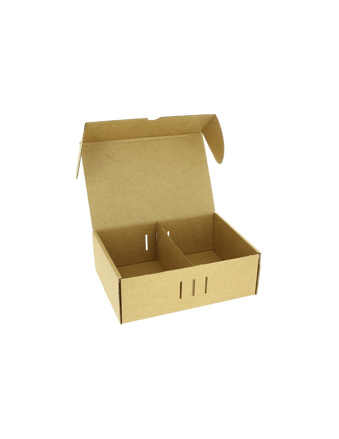 Boîtes en carton kraft microcanal demi-menu (2 divisions)